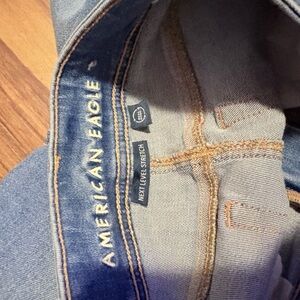 American Eagle Outfitters Blue Skinny Jeans with Contrast Stitching